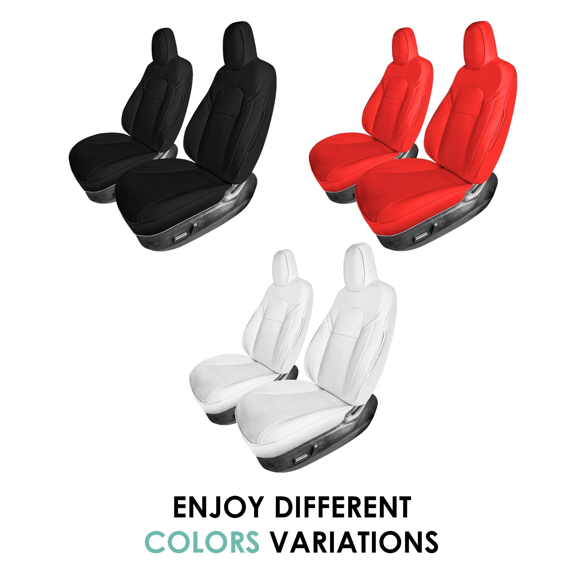 White Faux Leather Front Seat Covers I45339