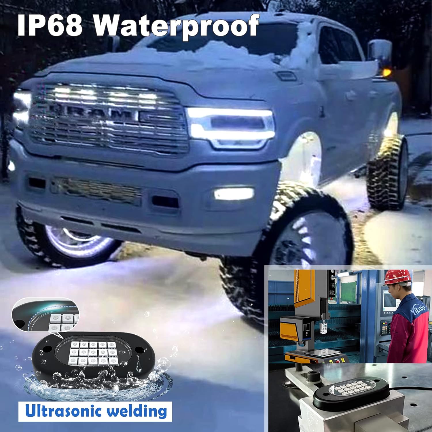 8 Pods RGB LED Rock Lights with APP Remote Control Music Mode Waterproof IP68 Y628
