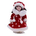 Porcelain Doll With Metal Stand For 1/6 Scale Dollhouse Red Y5093