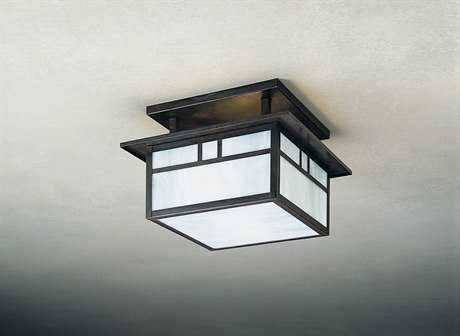 Semi-Flush Mount Light with Amber Mica U70565