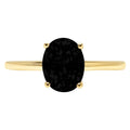 2.5ct Oval Cut Black Onyx 14k Yellow Gold Ring R642