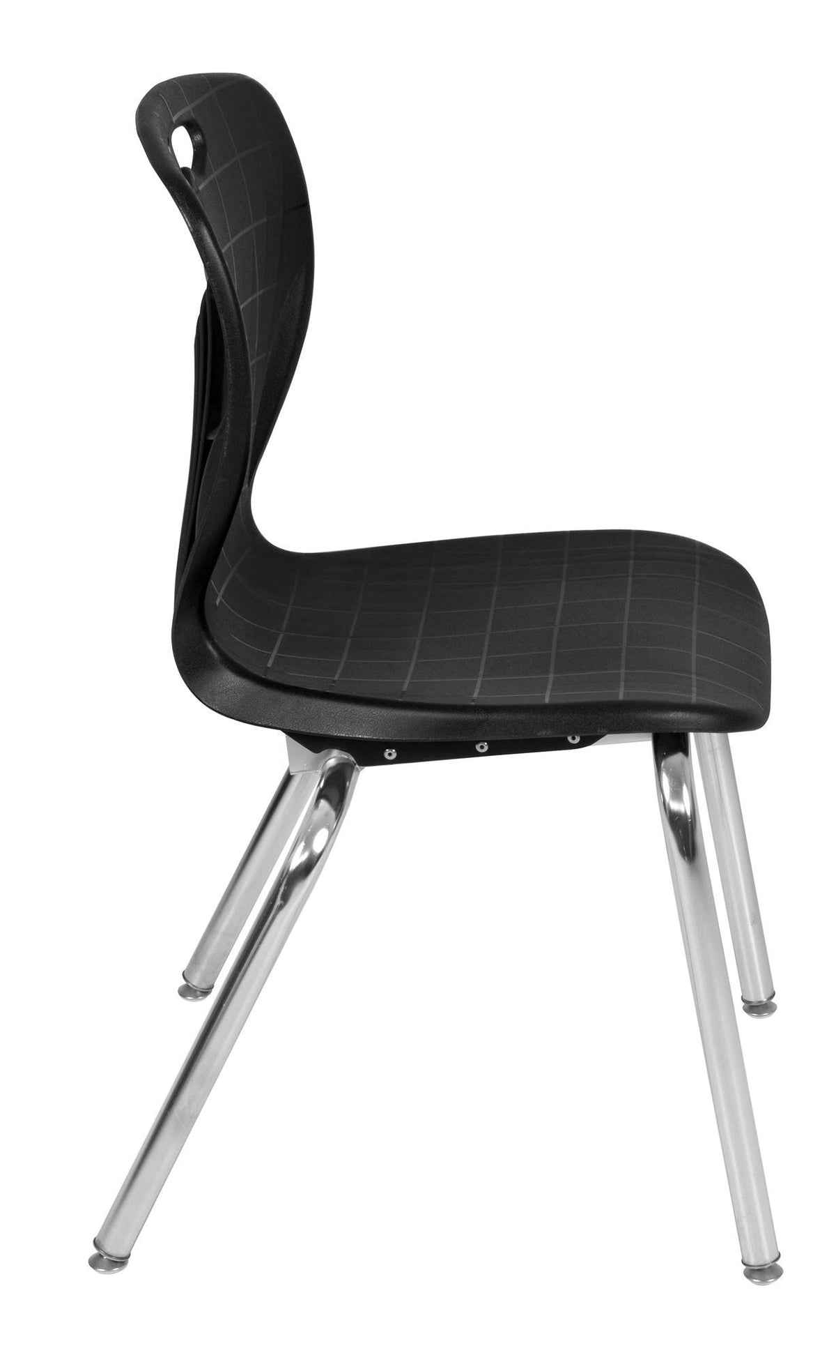 Beige Square Height Adjustable Mobile Classroom Table with 4 Navy Blue Stack Chairs B80021