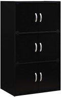 3 Shelf 6 Door Bookcase in Black M45465