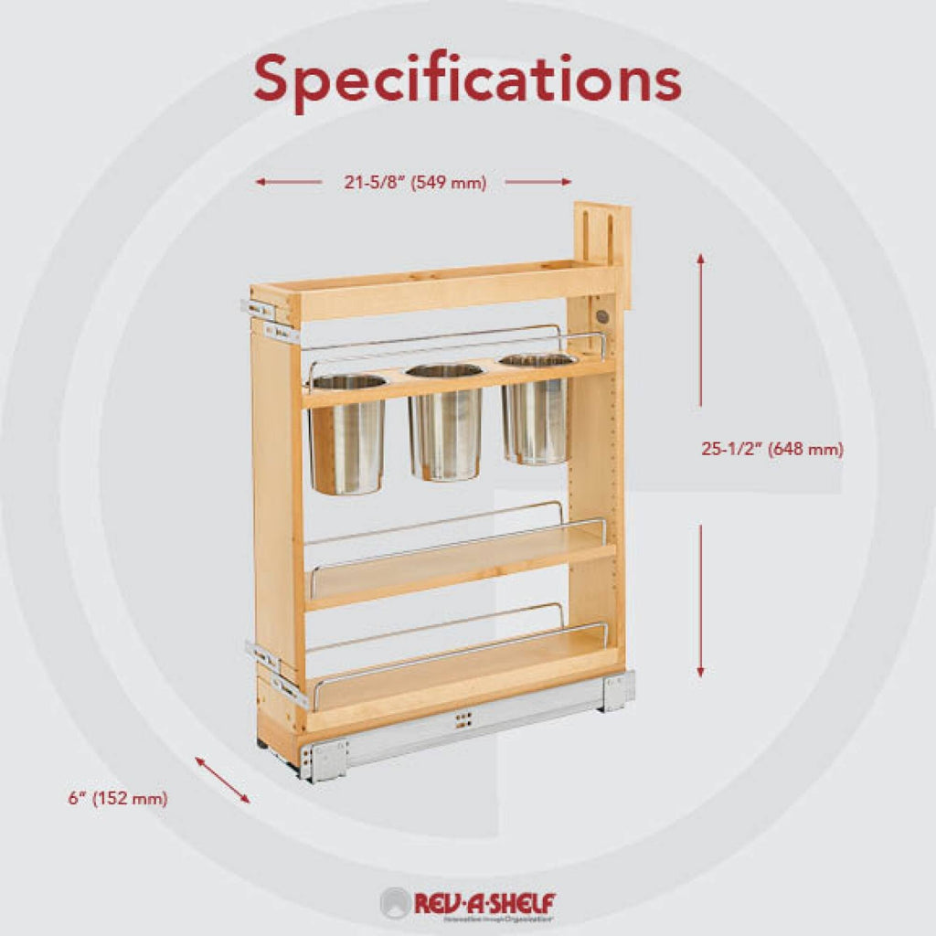 6.25 in Base Cabinet Organizer with 3 Utensil Bins W17865