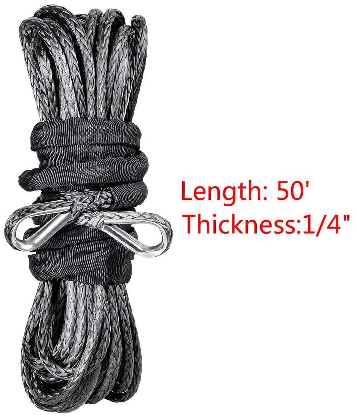 Black UHMWPE Synthetic Winch Rope Extension 2pcs Y6128