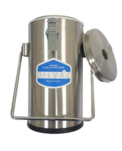 4.5Ltr Stainless Steel Dewar Flask with Lid Clips and Handle P9640