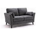 Gray Velvet Fabric Loveseat F90653