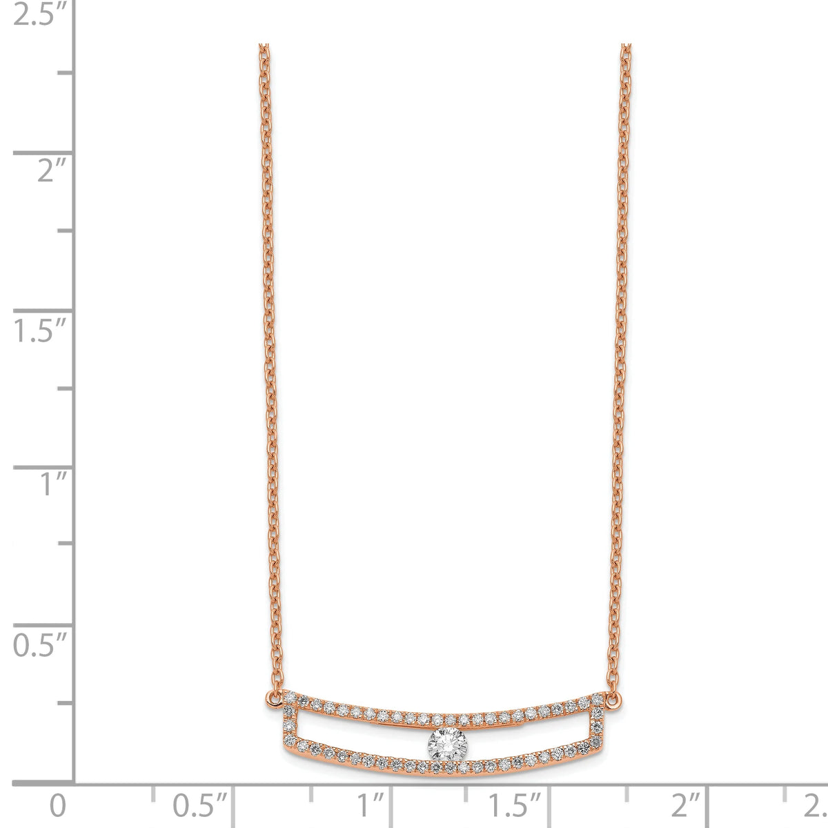 14K Rose Gold Polished Diamond Necklace Q268630