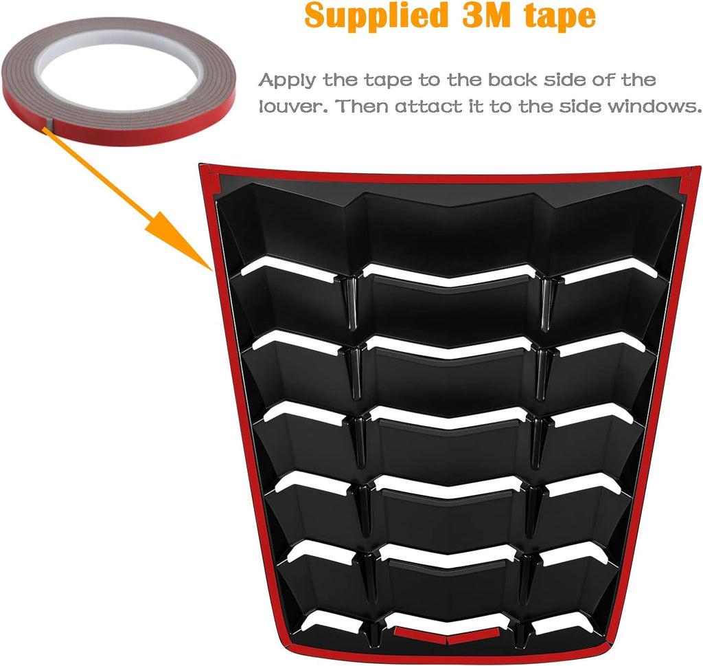 Rear Window Louver Sunshade Cover ABS Matte Black B879