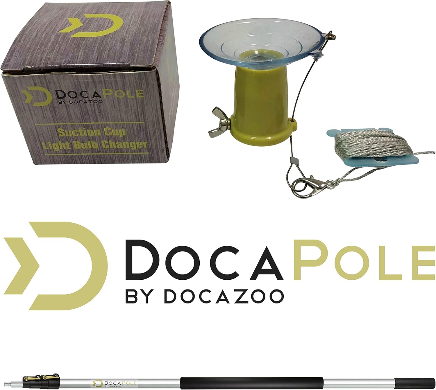 Light Bulb Changer with 7-30 Foot Telescopic Extension Pole, Suction Cup Style D207759