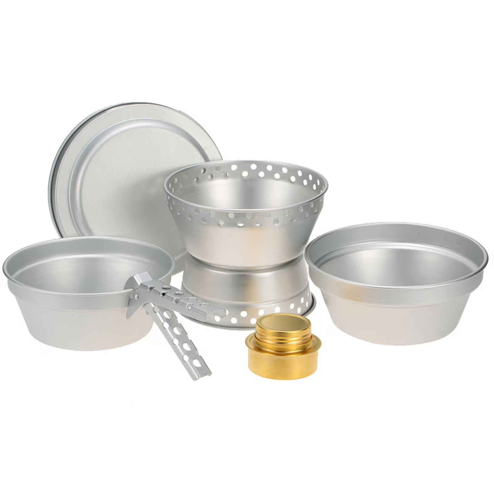 Portable Camping Cookware Mess Kit with Stand Pot Pan Cooking Set O946552