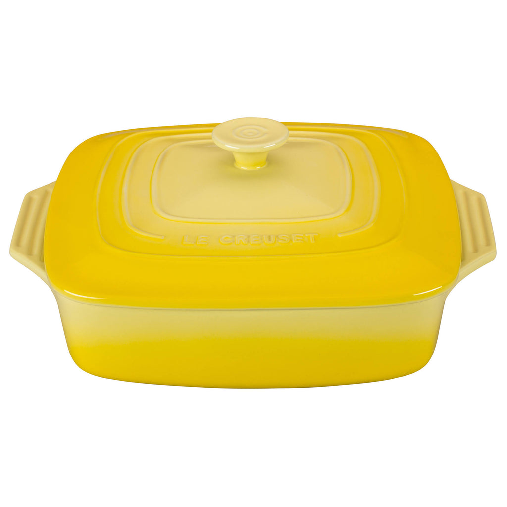 9.5-Inch Cerise Stoneware Covered Square Casserole X92064