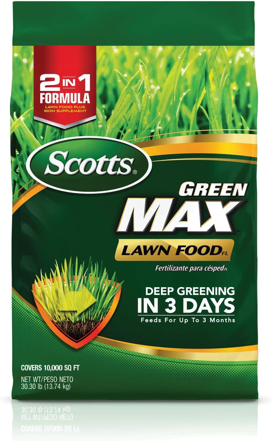 Lawn Food Fertilizer Plus Iron Supplement, Covers 10,000 sq. ft., Pack of 2 D16300