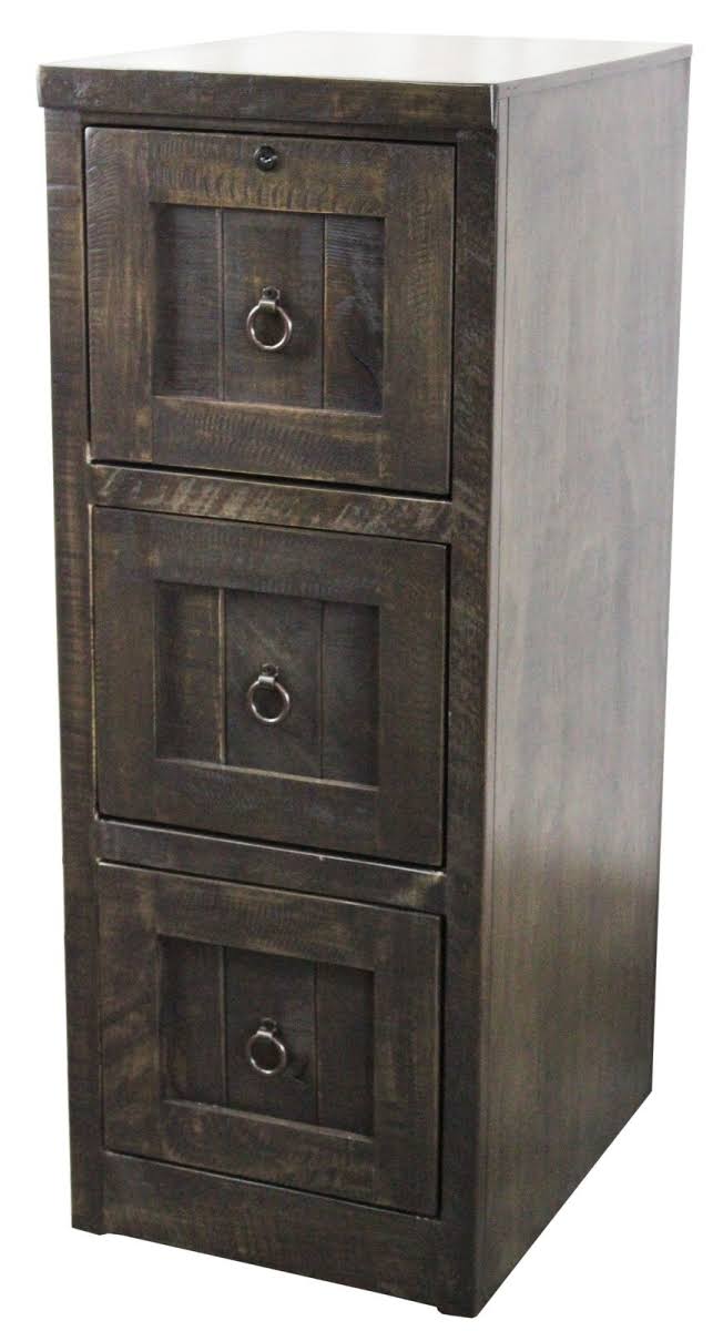 Rustic 3 Drawer File Cabinet Light Blue A29942