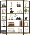 6-Tier Vintage Wooden Bookshelf, Rustic Brown J490199