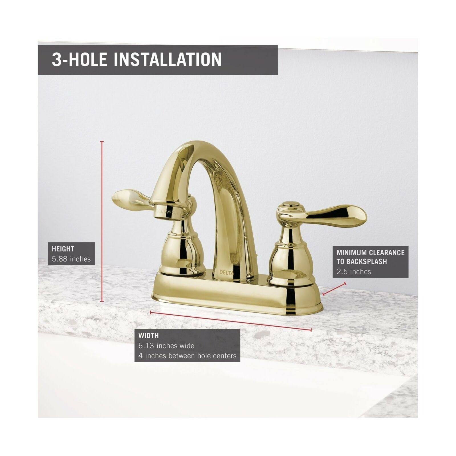 Two Handle Centerset Bathroom Faucet Polished Brass F51265
