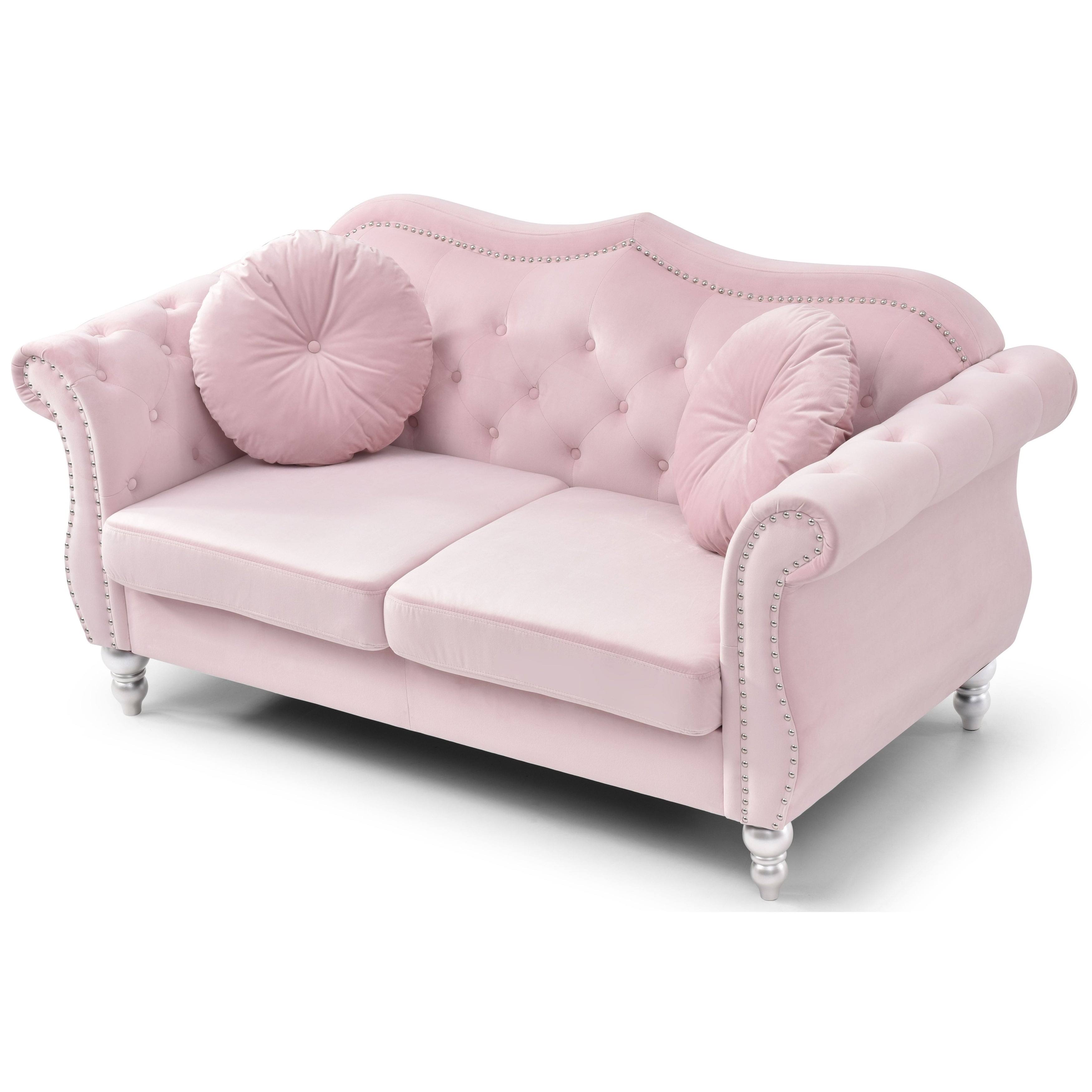 Navy Blue Velvet Loveseat M5768