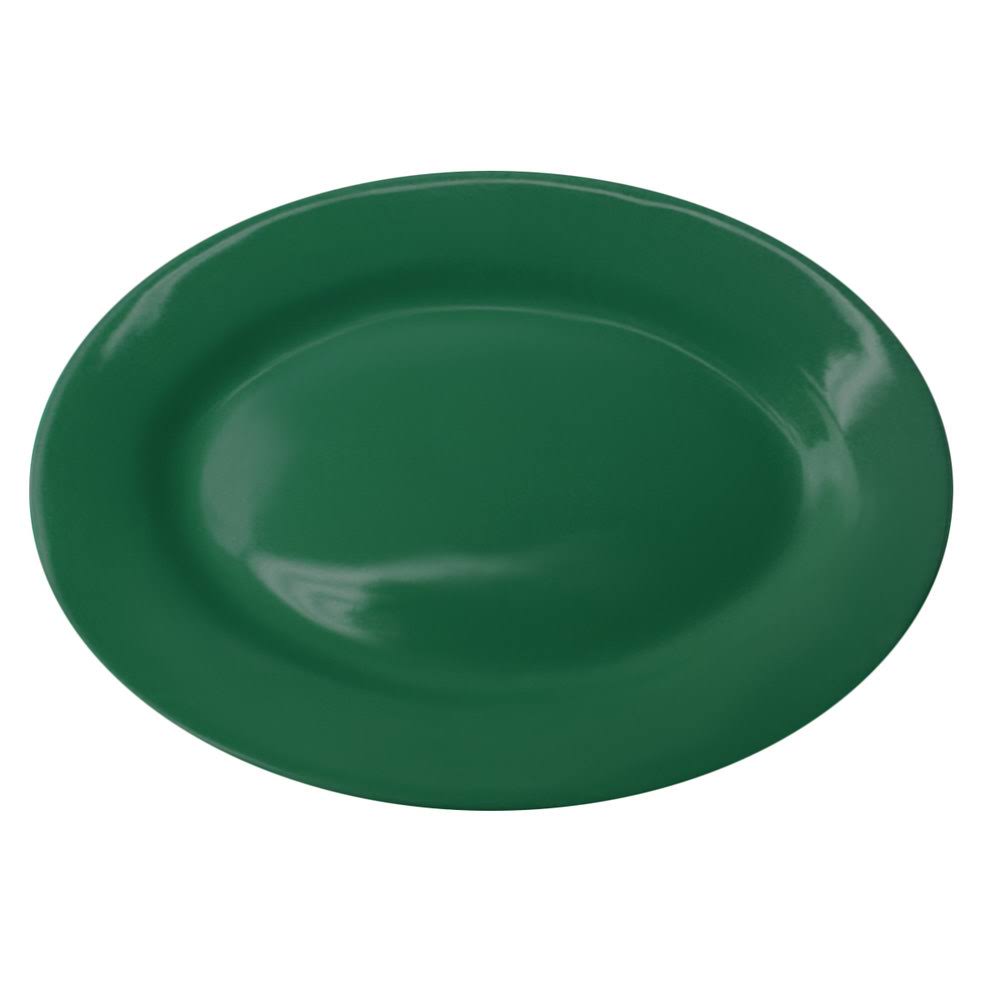 Green Stoneware Wide Rim Platter - 12/Case J57270