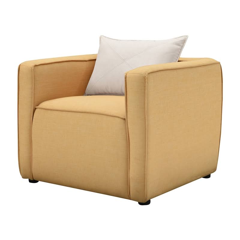 Yellow Fabric Accent Chair I741485