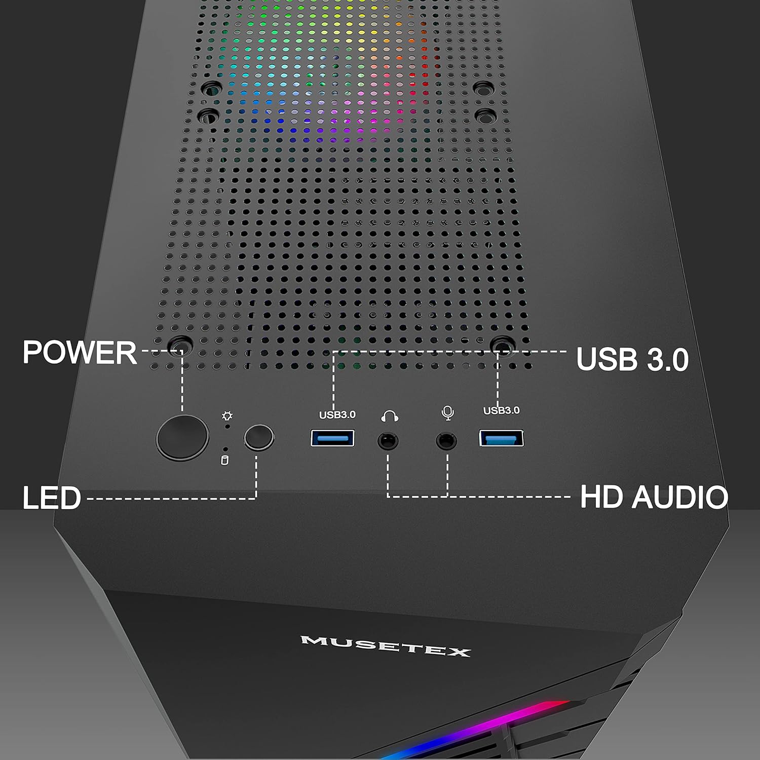 Black Micro-ATX Mid Tower PC Case with Tempered Glass, Pack of 2 X3907