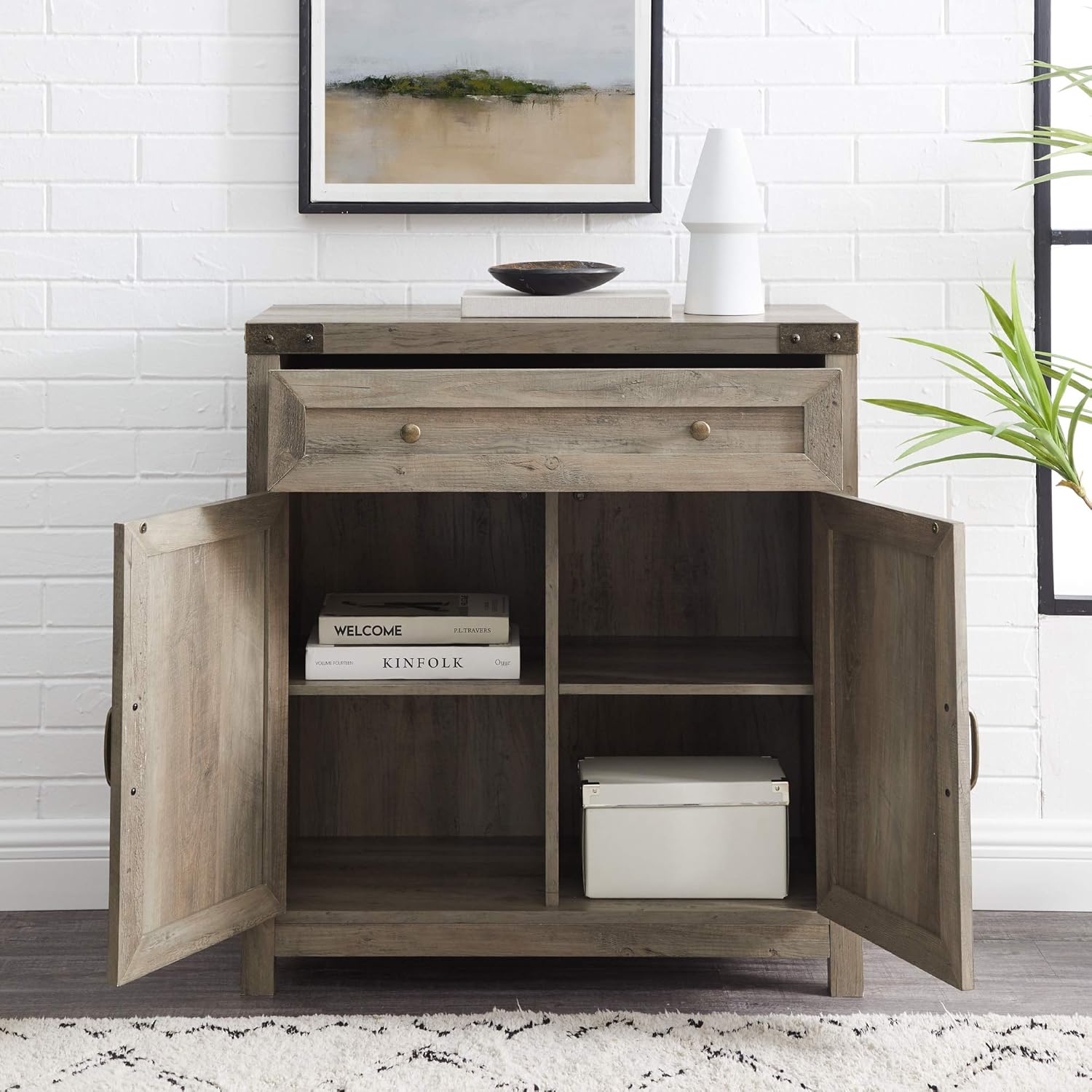Grey Wash Accent Cabinet T873262