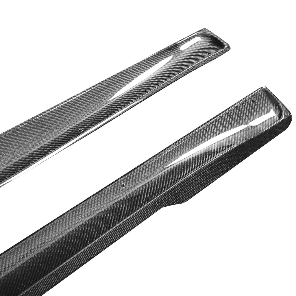 Gloss Black Carbon Fiber Side Skirt Extension Pair H9997