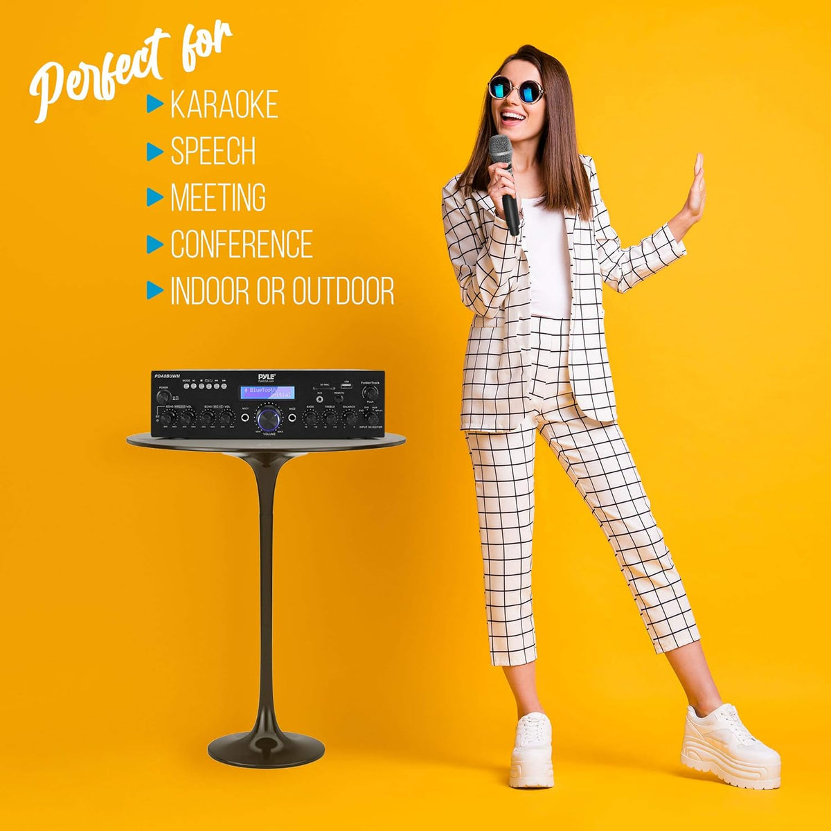 200W Dual Channel Karaoke Speaker Receiver with USB, AUX, Microphone, Echo, Radio, RCA T566017