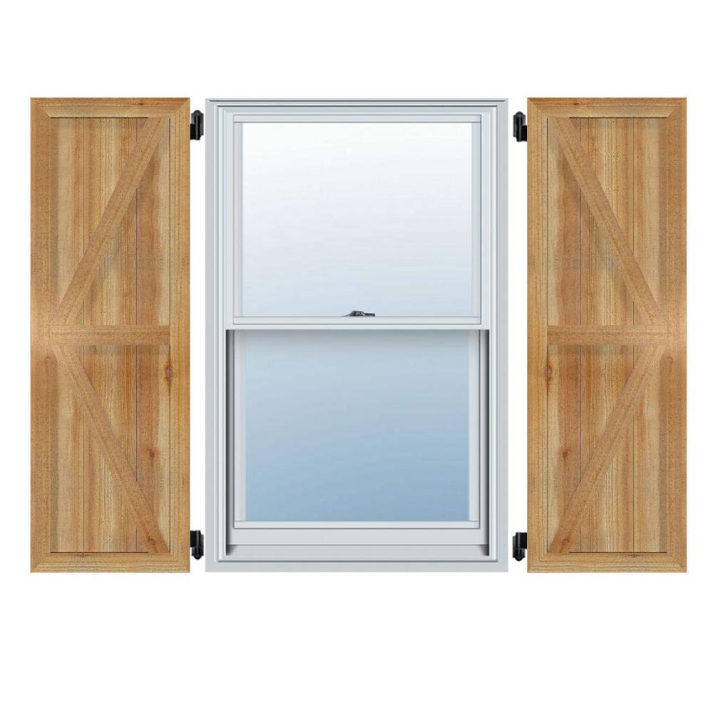 Rough Sawn Western Red Cedar Framed Board-n-Batten Shutters with Z-Bar O810