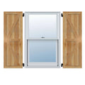 Rough Sawn Western Red Cedar Framed Board-n-Batten Shutters with Z-Bar O810
