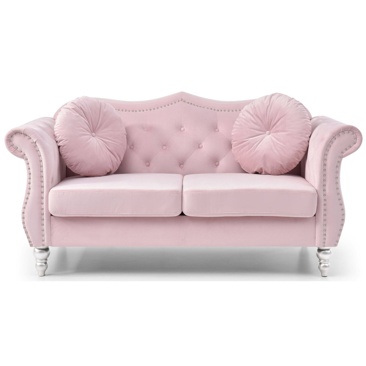 Navy Blue Velvet Loveseat M5768