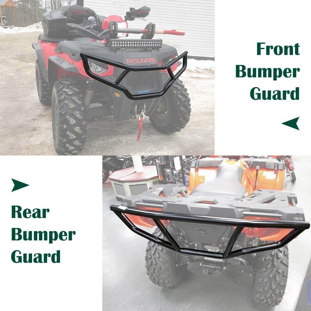 Front and Rear Brush Guard Bumper Set Black 2pcs E95297