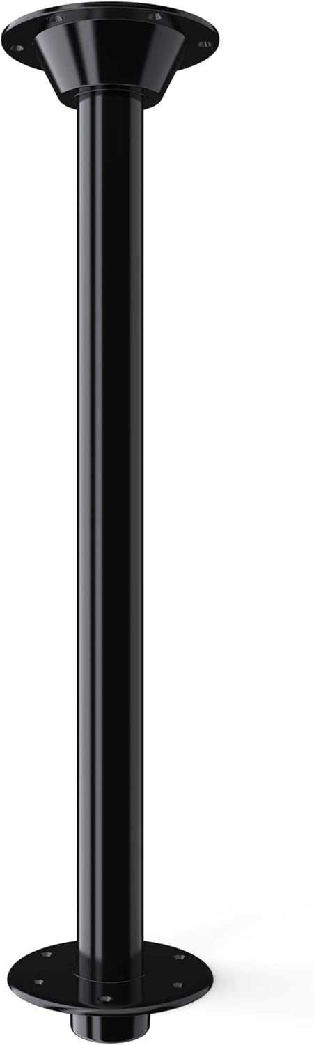 Recessed Mount Table Leg System for RV or Boat, Black w/ Aluminum Floor Base, 29", Pack of 2 Q1306