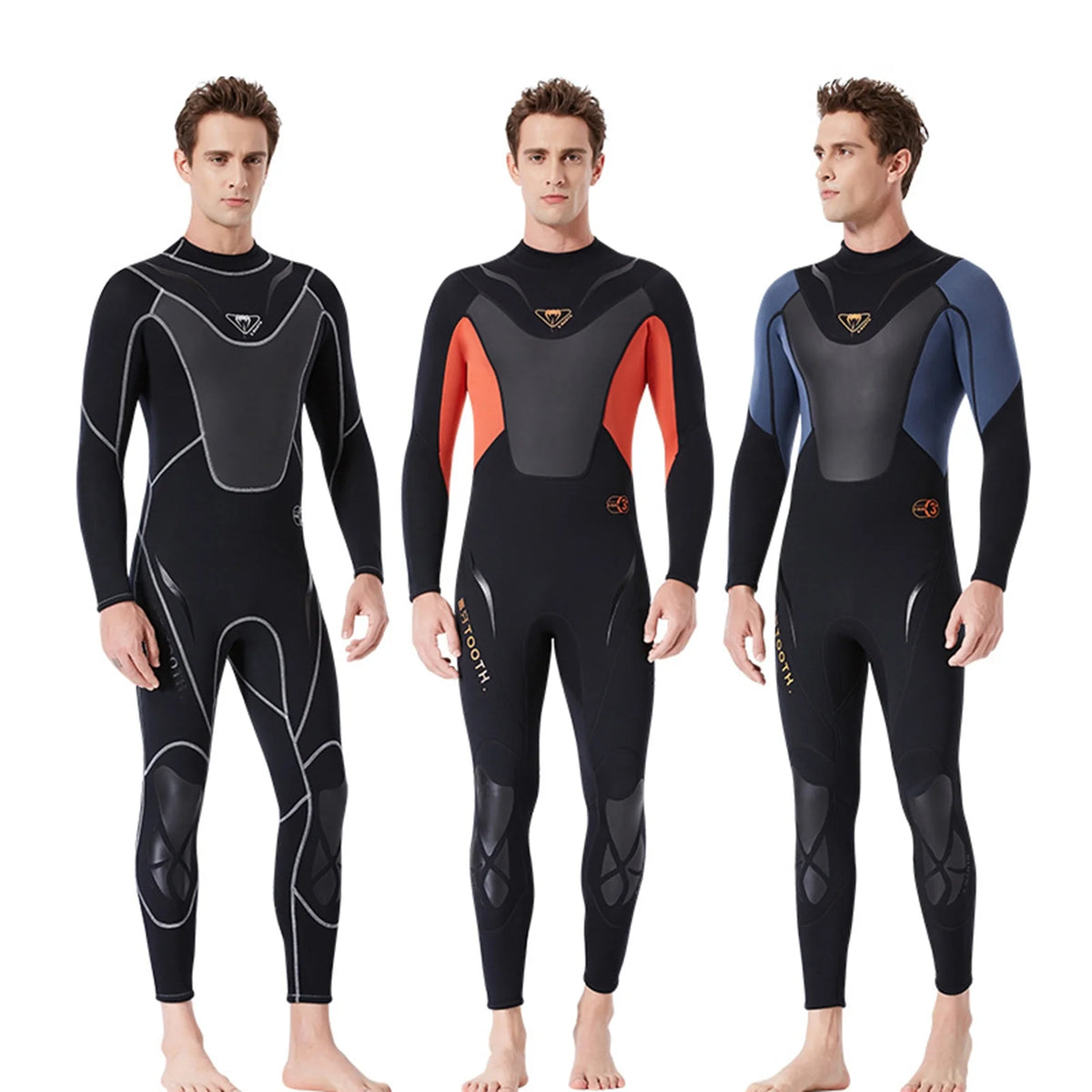 Men 3mm Neoprene Full-body Wetsuit with Back Zipper F18908