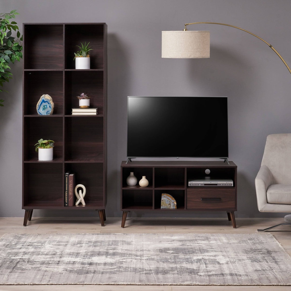 2 Piece TV Stand and Bookcase Set T713