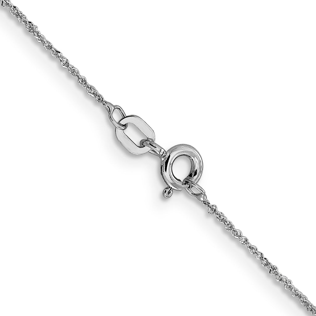 14K White Gold Ultra-thin Sparkle Chain Necklace 16 Inches N343