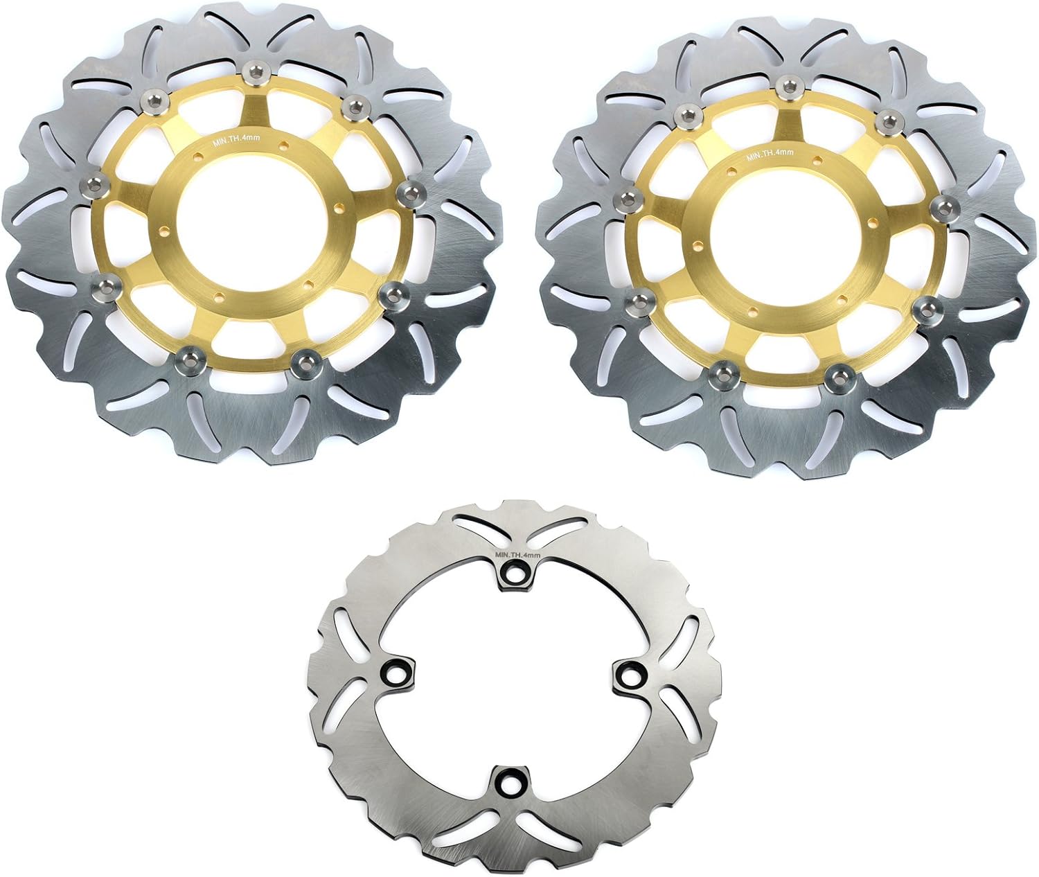 Front Rear Brake Discs Rotors and Pads for Honda CBR 600 RR 2007-2019 Gold Set D58116