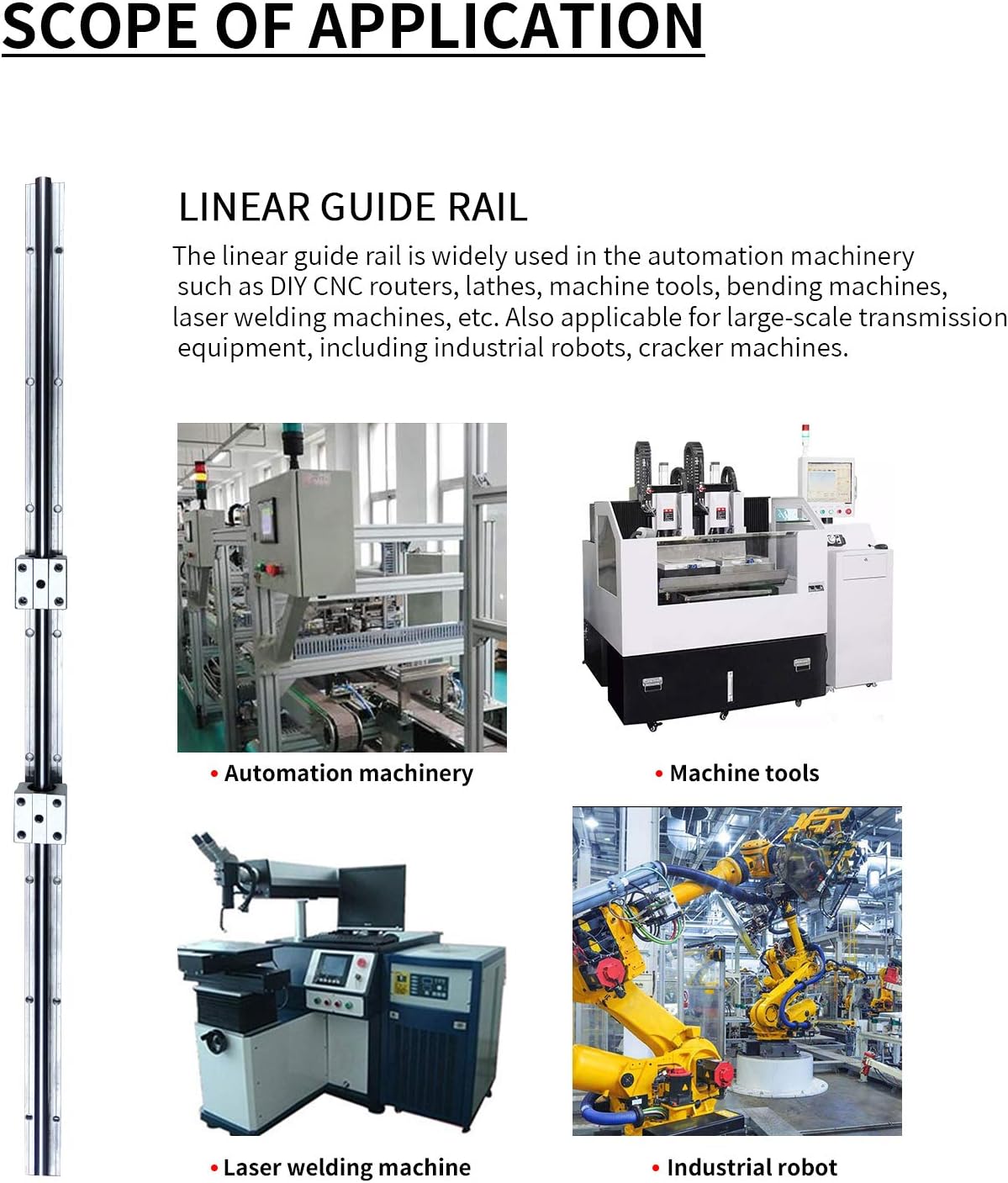Linear Rail SBR12-1000mm 2Set Slider Guide with 4X SBR12UU Bearing Block M31361