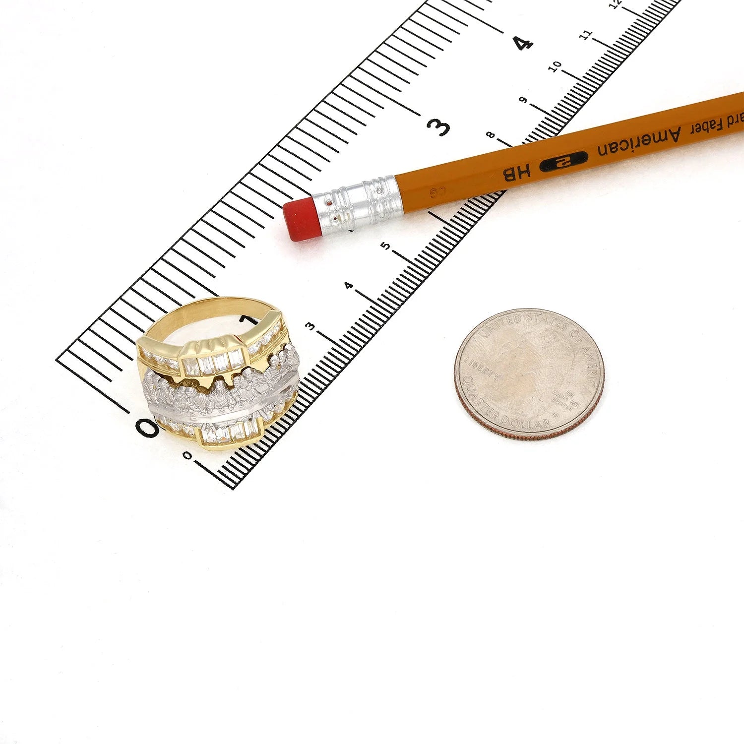 10K Yellow Gold Created Diamond Ring X65693