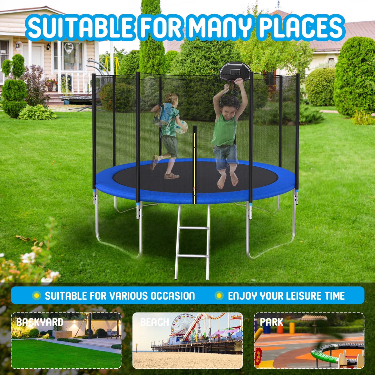 16FT Trampoline with Basketball Hoop 1600LBS G314503