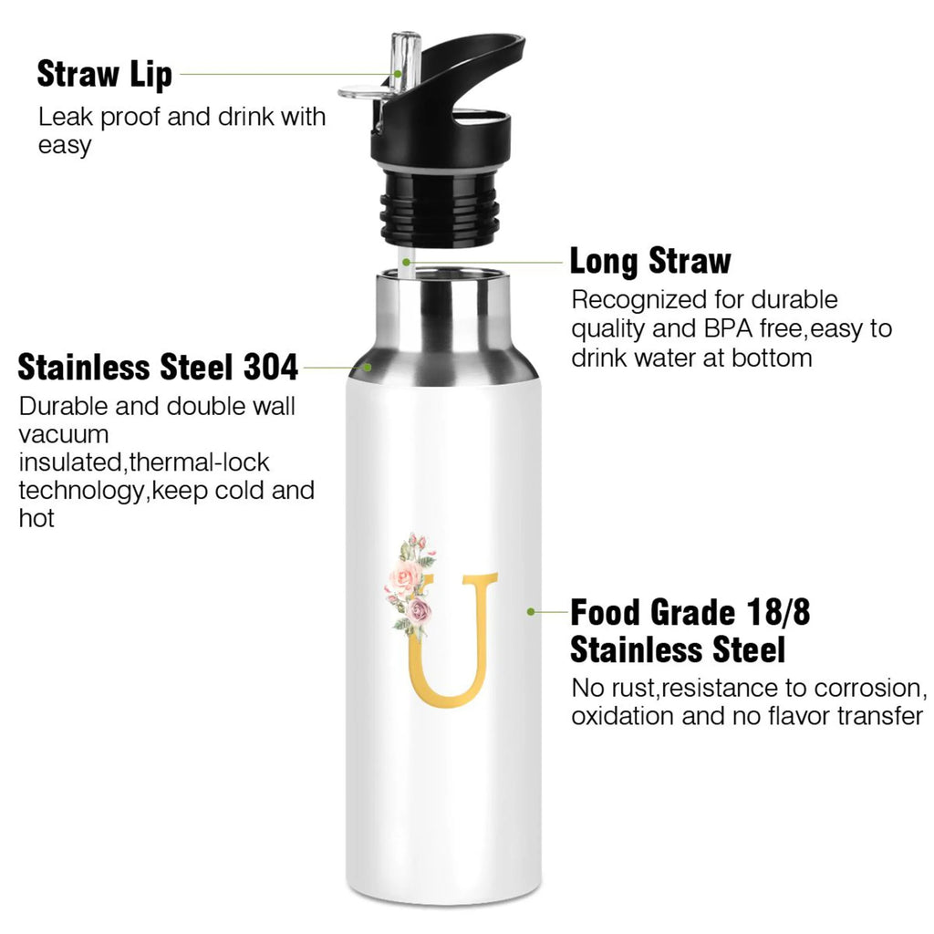 Stainless Steel Insulated Water Bottle with Straw Lid S37441