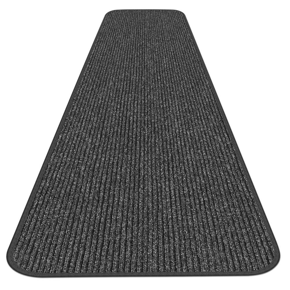 Charcoal Black 4' x 25' Skid-Resistant Carpet Runner Z675