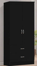 Black 2-Door Wardrobe Armoire S204523