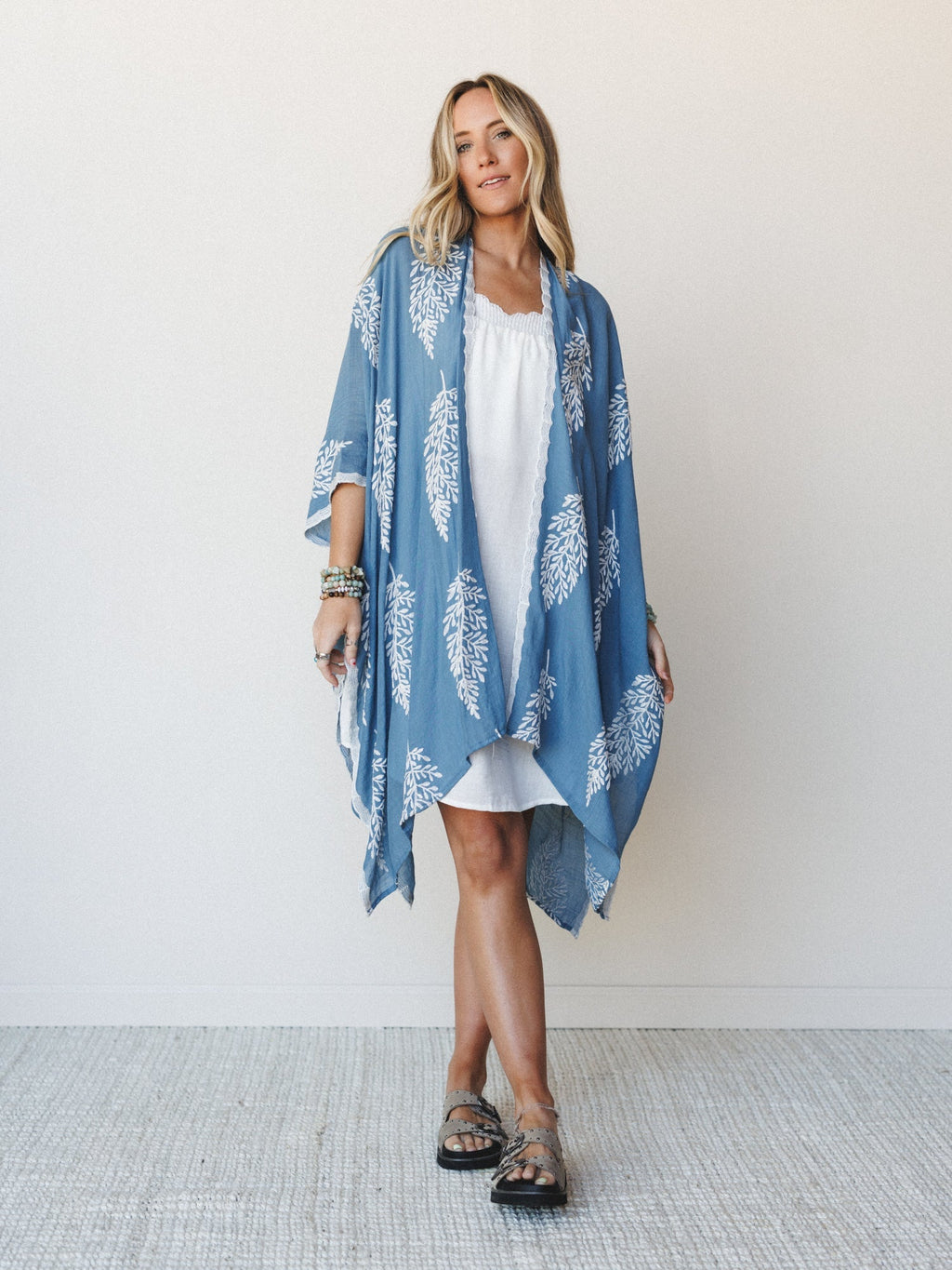 Spring Meadow Kimono - Blue