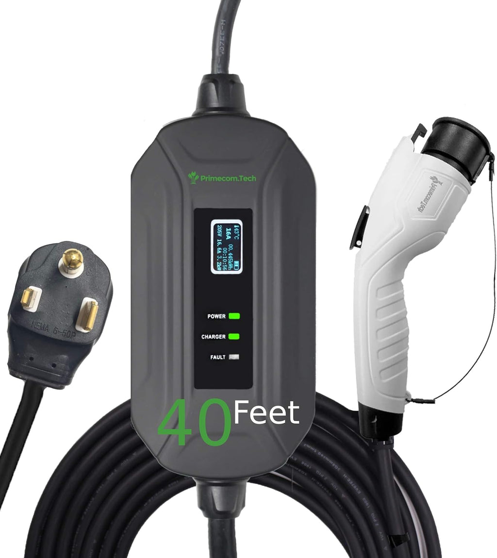 Portable Level 2 Electric Vehicle Charger, 16Amp, 35 Feet P557