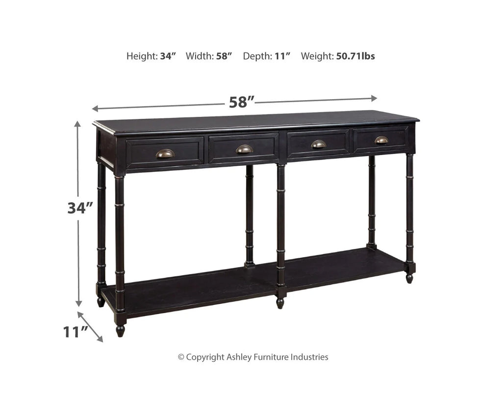 Black Sofa/Console Table D3268