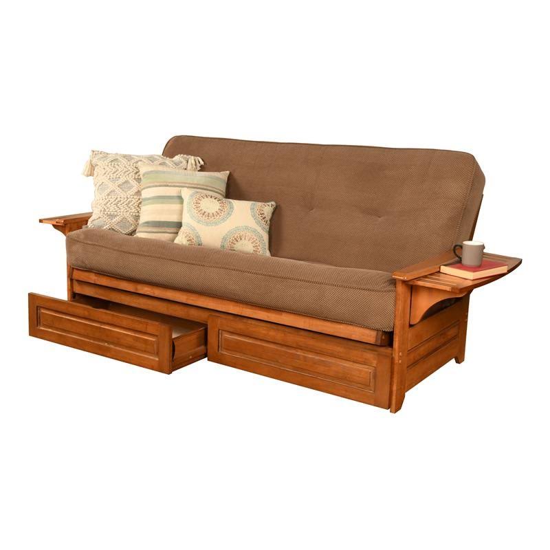 Full Futon with Mattress and Storage Drawers V1918