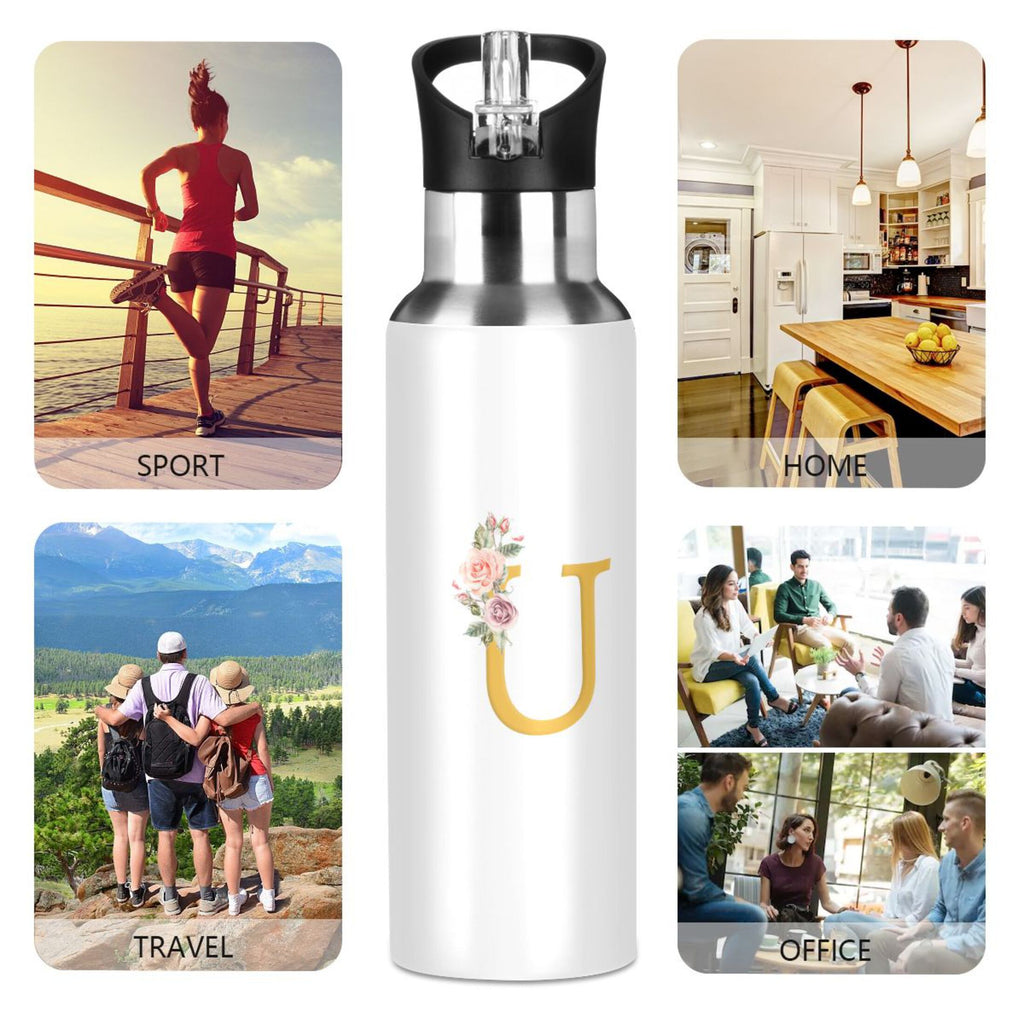 Stainless Steel Insulated Water Bottle with Straw Lid S37441
