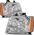 Chrome Housing Amber Reflector Clear Lens Headlight Assembly W52800