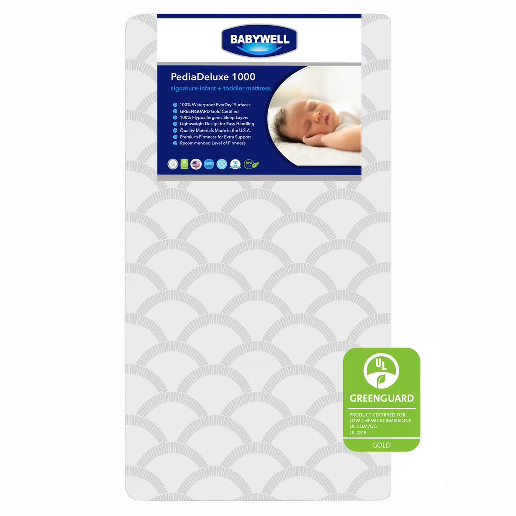 White/Grey Waterproof Extra Firm Baby Crib and Toddler Mattress P794