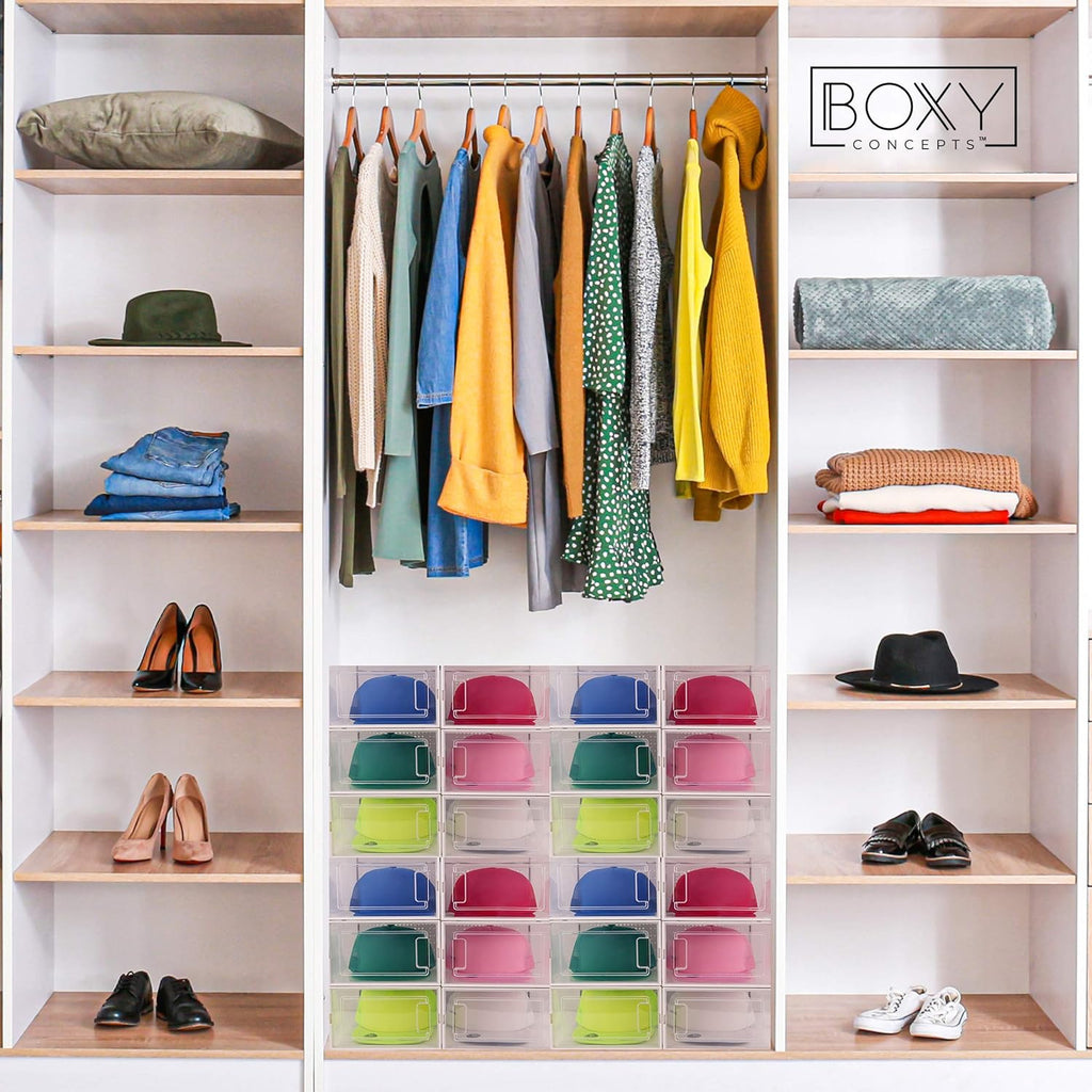 Hat Organizer Pack of 6 Transparent Hat Storage Box P72823